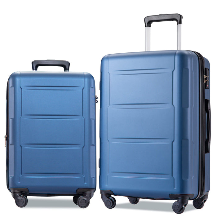 Expanable Spinner Wheel 2 Piece Luggage Set ABS Lightweight Suitcase With Tsa Lock 20" / 24"