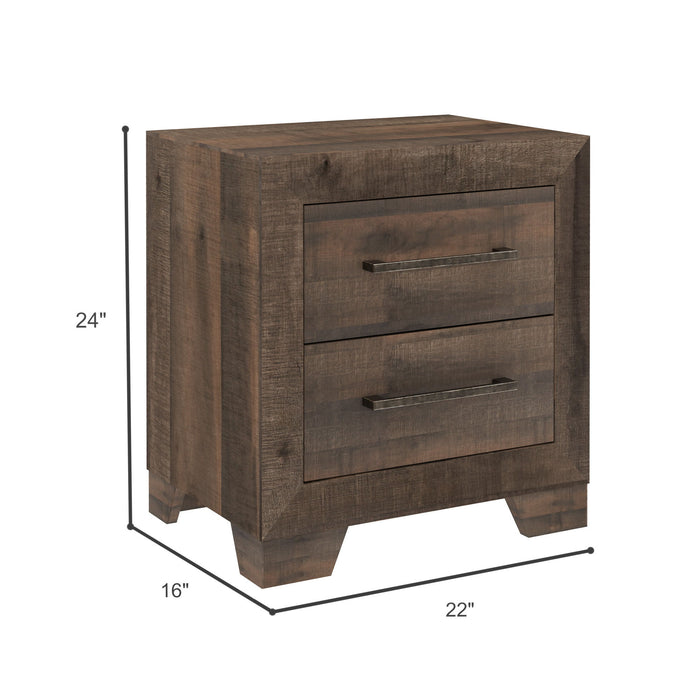 Plinz - 2 Drawer Nightstand - Brown