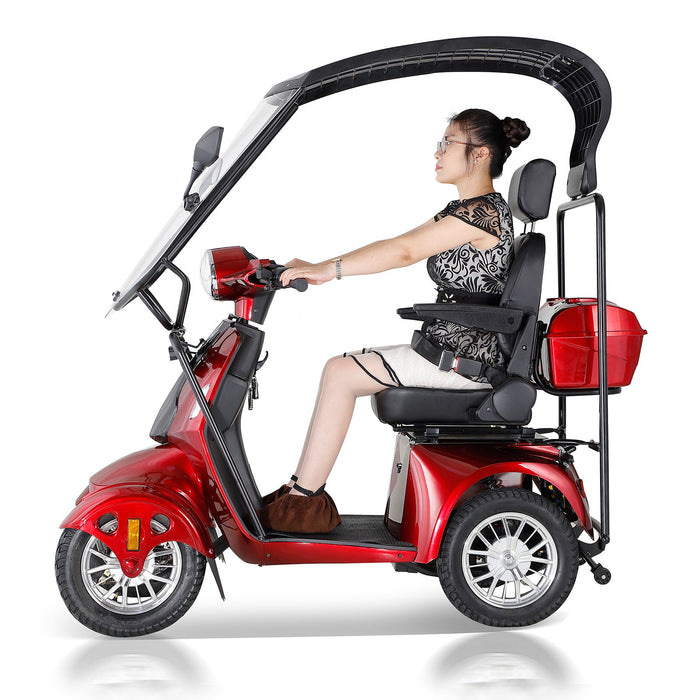 Fastest Mobility Scooter With Four Wheels For Adults & Seniors - Red