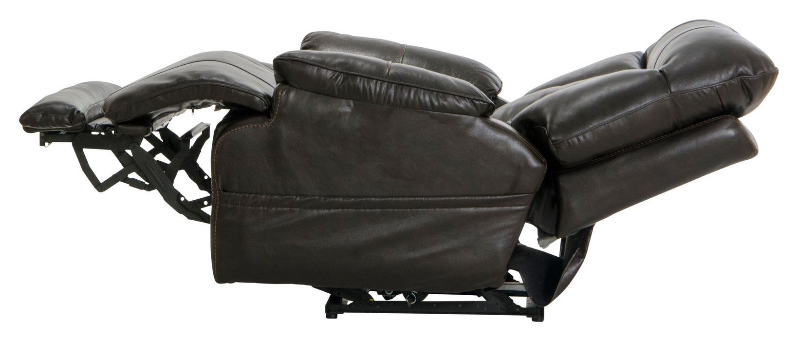 Naples - Power Lay Flat Recliner With Extended Ottoman - Chocolate