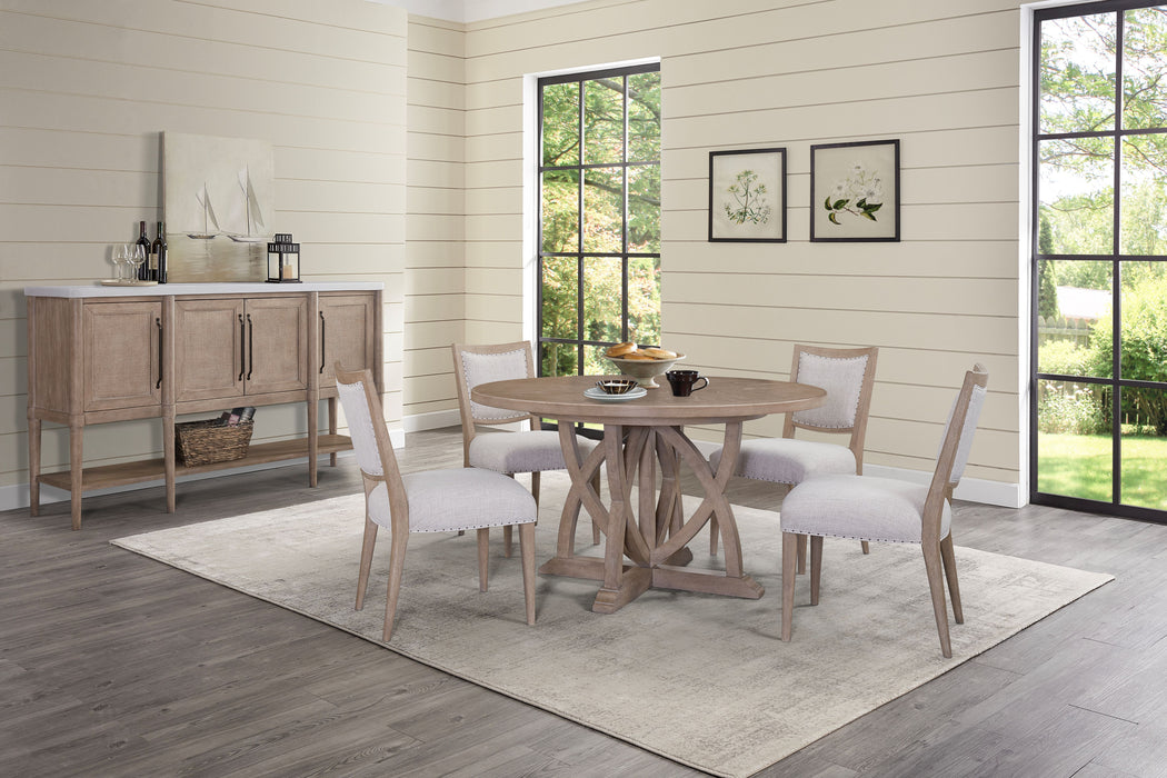 Round Dining Extendable Dining Table - Sand