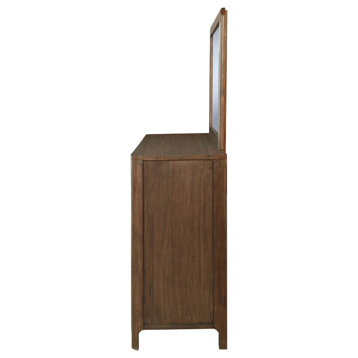 Maderia - 8-Drawer Dresser And Mirror - Walnut