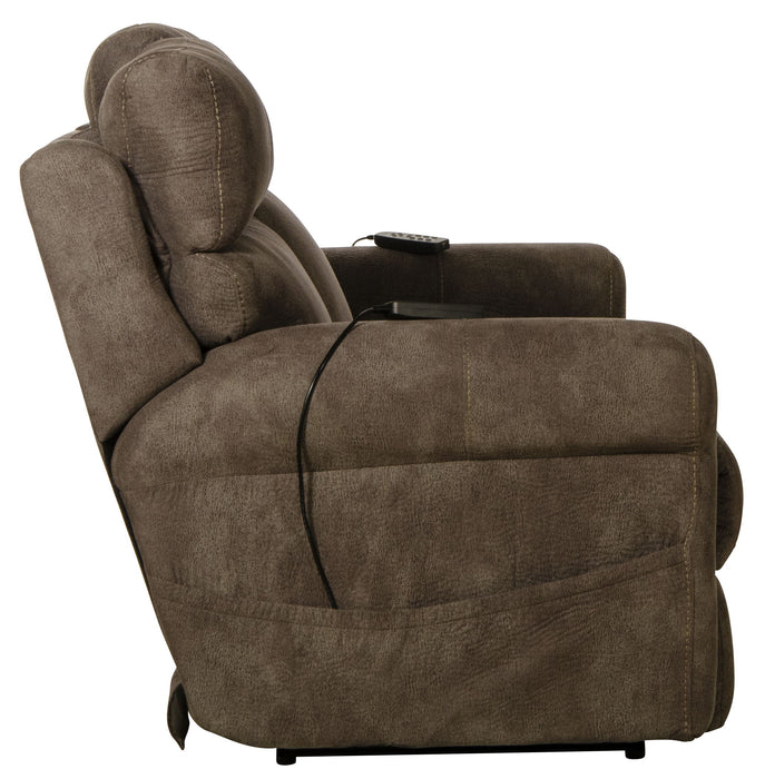 Tranquility - Power Headrest Power Lay Flat Reclining Sofa With DDT / CR3 Heat / Massage / Lumbar - Pewter