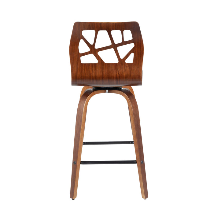 Folia - Mid Century Modern Fixed Height Counter Stool With Swivel (Set of 2)