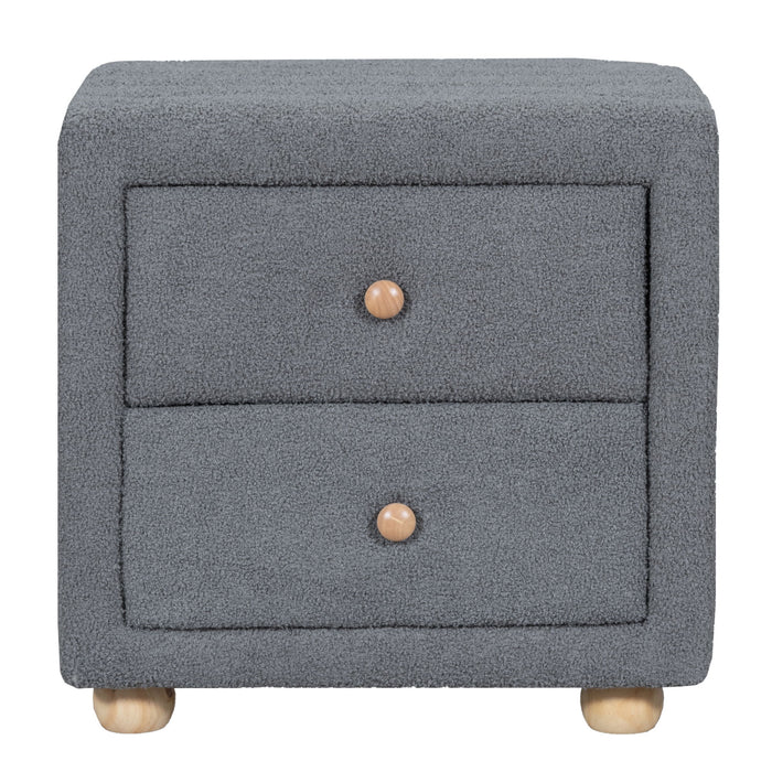 Teddy Fleece Nightstand With 2 Drawers