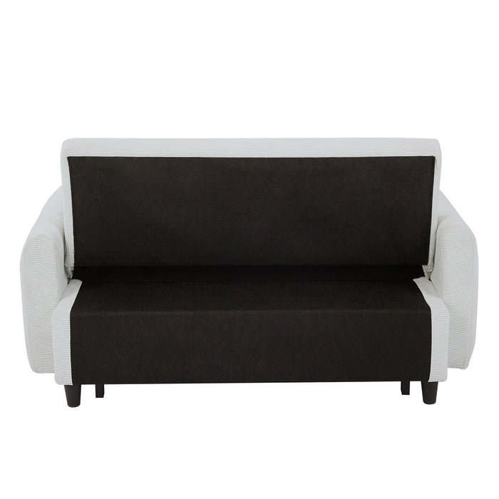 Pull-Out Sofa Bed Convertible Couch 2 Seat Loveseat Sofa Modern Sleeper Sofa With Two Throw Pillows And USB Ports For Living Room