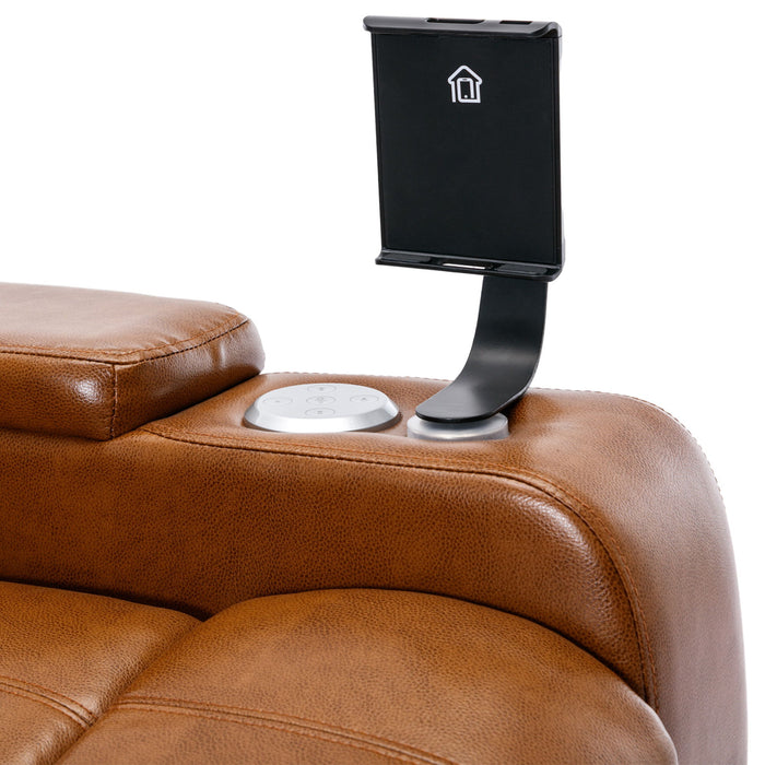 Power Motion Recliner With USB Charging Port And Hidden Arm Storage, Home Theater Seating With Convenient Cup Holder Design, And Stereo