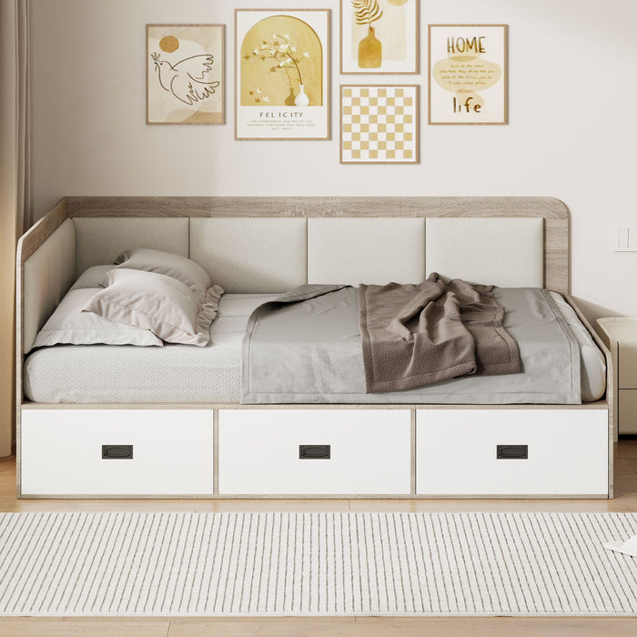 Daybed With Three Drawers And Three Storage Compartments