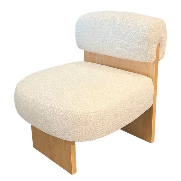 Elm - Boucle Fabric Chair - White