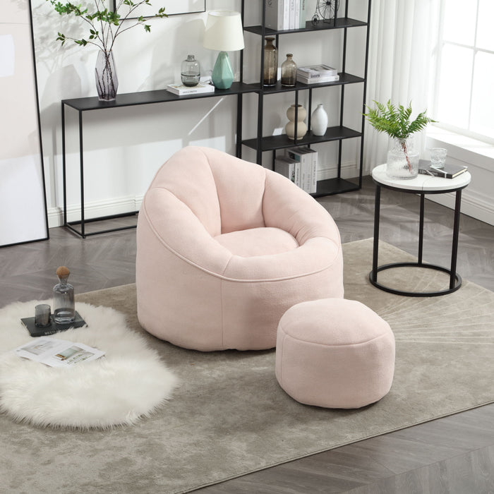 Bedding Bean Bag Sofa Chair High Pressure Foam Bean Bag Chair Adult Material With Padded Foam Padding Compressed Bean Bag With Footrest