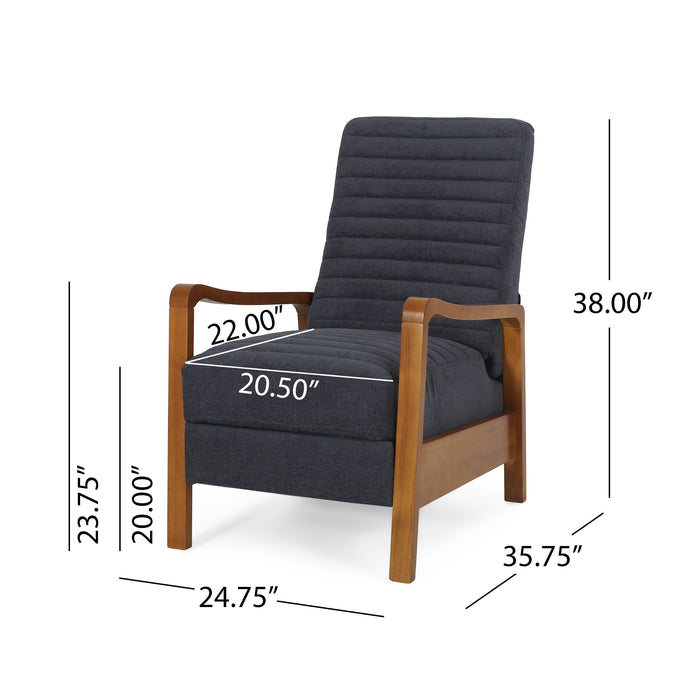 Fabric Wood Hand Manual Club Recliner