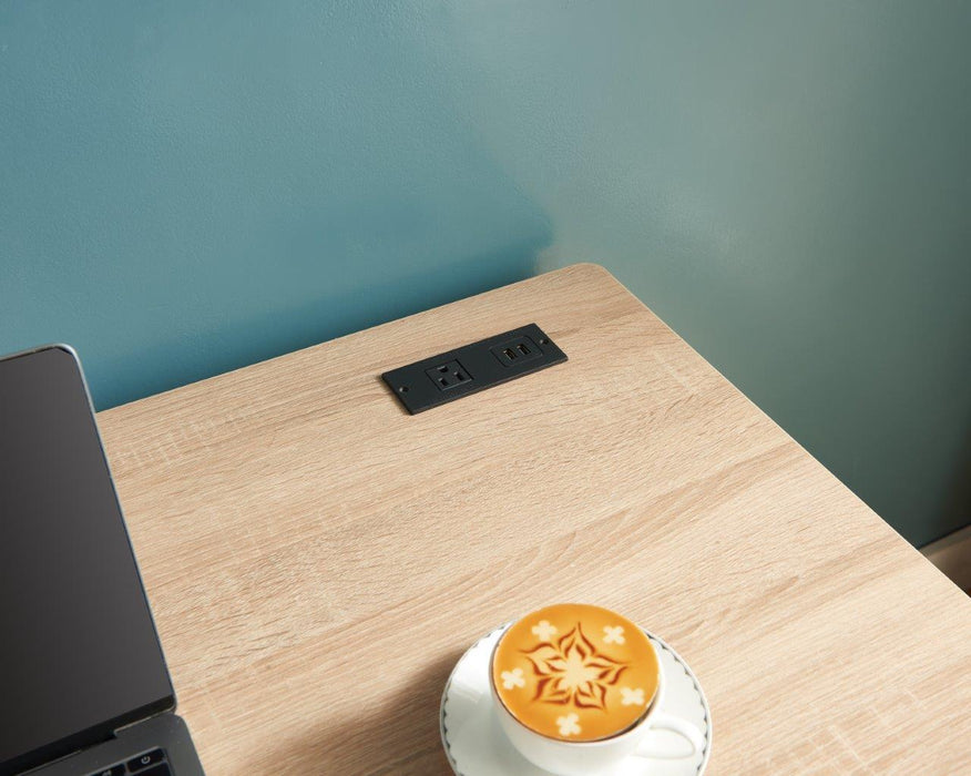 Computer Desk Writing Desk With One Drawer Metal Legs And USB Outlet Port