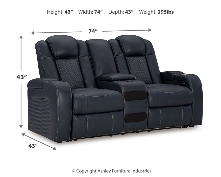 Fyne-dyme - Power Reclining Loveseat With Console/Adj Hdrst