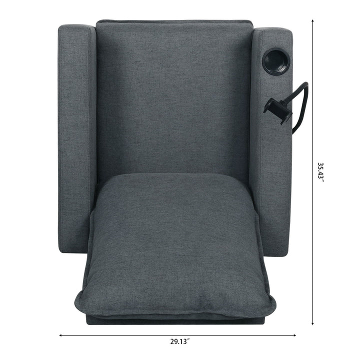 Recliner Chairs For Adults, Adjustable Recliner Sofa With Mobile Phone Holder & Cup Holder, Modern Reclining Chairs Fabric Push Back Recliner Chairs For Living Room, Bedroom