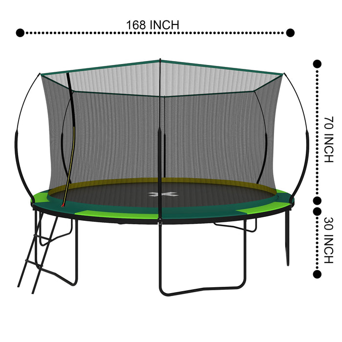 Recreational Trampolines With Enclosure For Kids And Adults With Patented Fiberglass Curved Poles