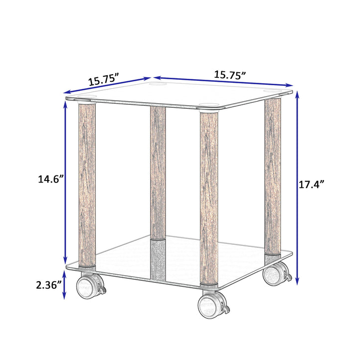 Side Table, 2 Tier Space End Table, Modern Night Stand, Sofa Table, Side Table With Storage Shelve