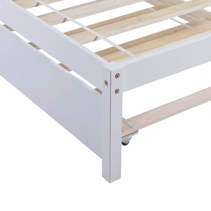 Platform Bed With Trundle - Wood