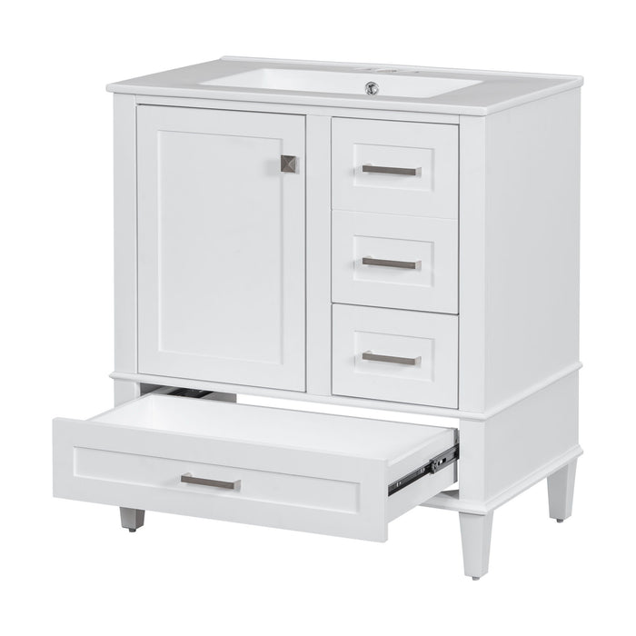 Bathroom Vanity, Modern Bathroom Cabinet With Sink Combo Set, Bathroom Storage Cabinet With A Soft Closing Door And 3 Drawers, Solid Wood Frame