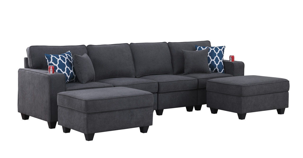 Cooper - Woven Fabric 4 Seater Sofa Set