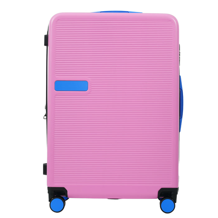 Hardshell Luggage Sets 3 Pieces Contrast Color Suitcase With Spinner Wheels And Tsa Lock 20" 24" 28" Available