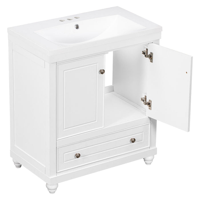 Bathroom Vanity With Sink, Combo, Cabinet With Doors And Drawer, Solid Frame And MDF Board