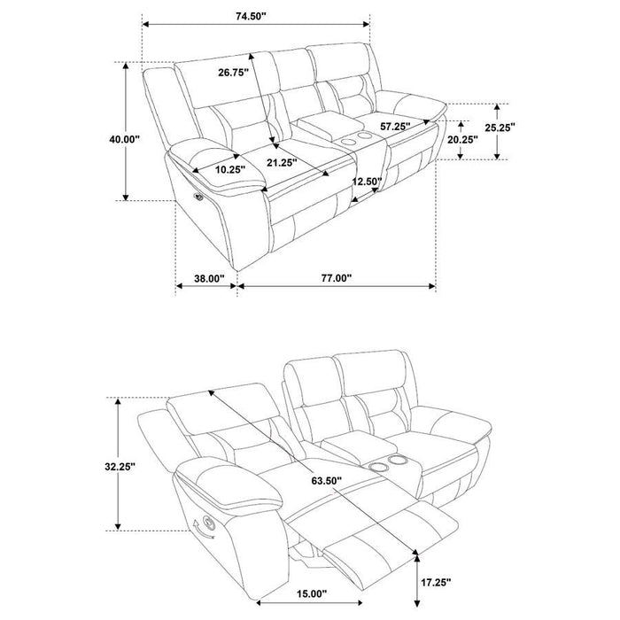 Greer - Glider Loveseat W/ Console