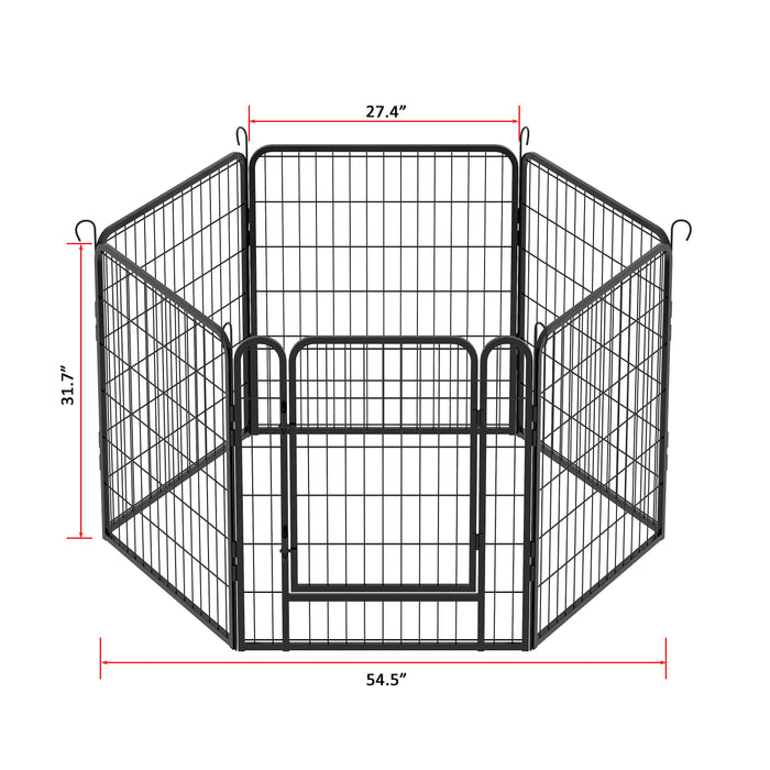 Heavy Duty Metal Playpen With Door, Dog Fence Pet Exercise Pen For Outdoor, Indoor