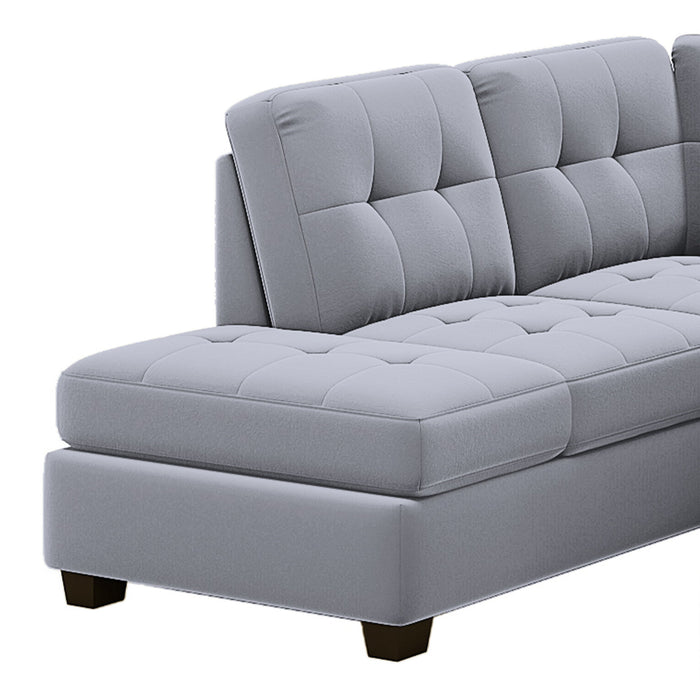 Sectional Sofa With Reversible Chaise Lounge, L-Shaped Couch With Storage Ottoman And Cup Holders