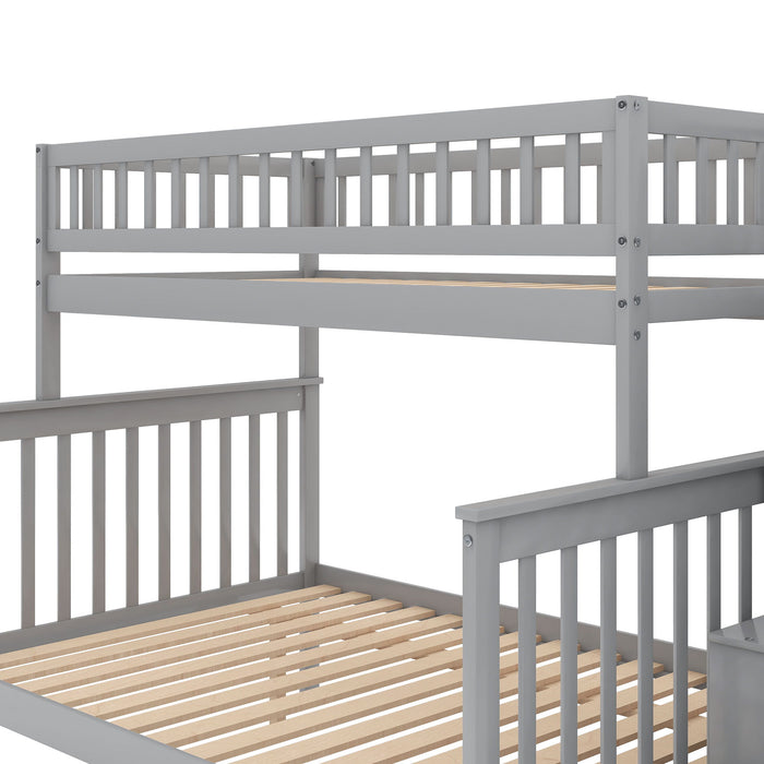 Twin Over Full Bunk Bed With Trundle And Staircase