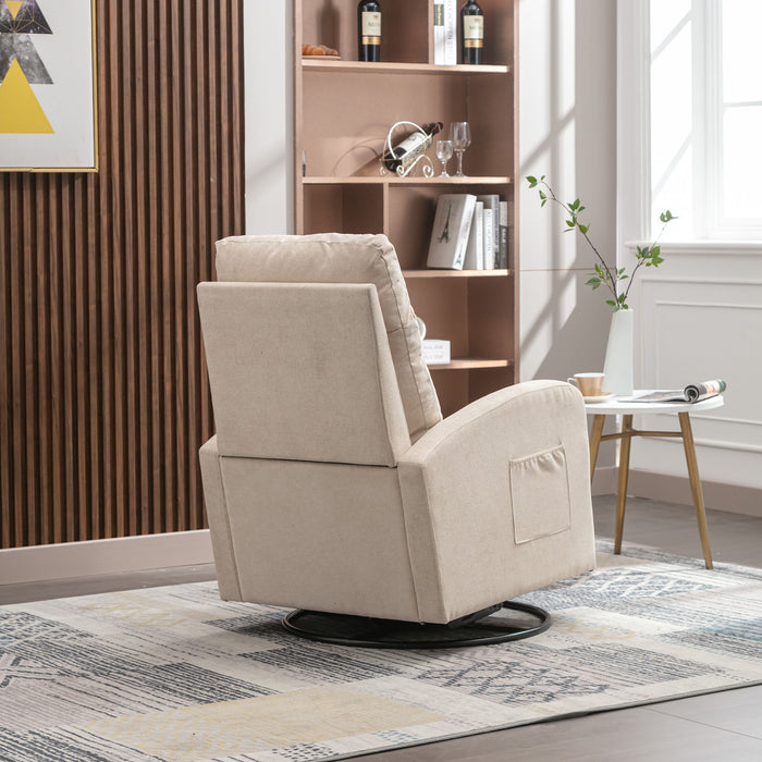 Jiada - Upholstered Swivel Glider Rocking Chair For Nursery Modern Style One Left Bag