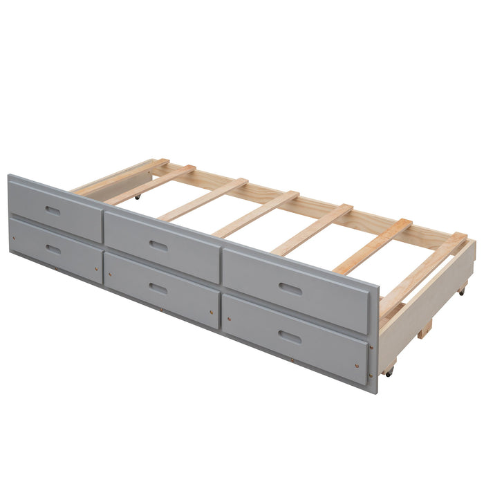 Twin Over Full Bunk Bed With Twin Size Trundle, Separable Bunk Bed With Drawers For Bedroom