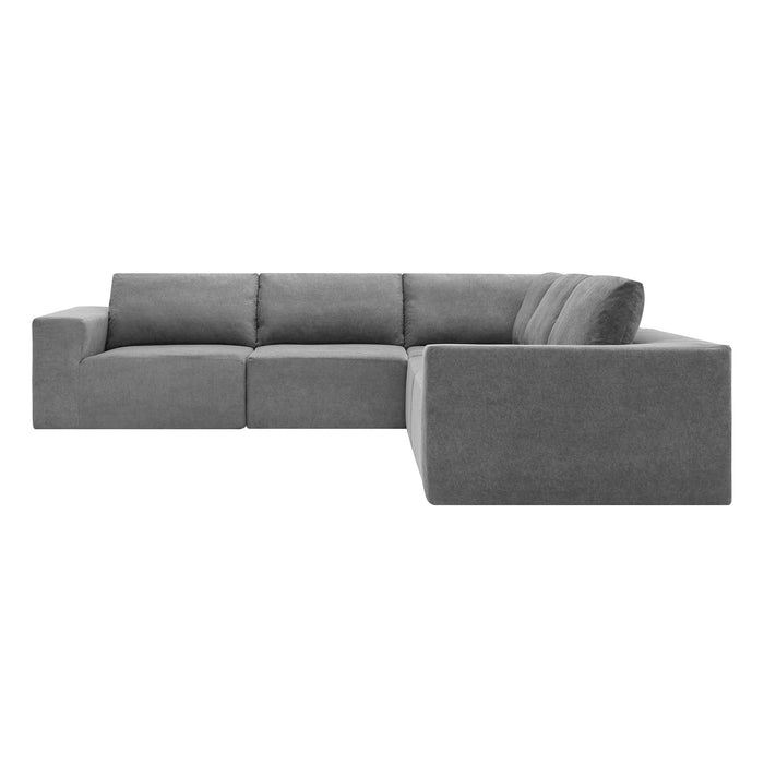 Modular L Shaped Sectional Sofa, Luxury Floor Couch Set, Upholstered Indoor Furniture, Foam - Filled Sleeper Sofa Bed For Living Room, Bedroom, 5 Pieces Free Combination