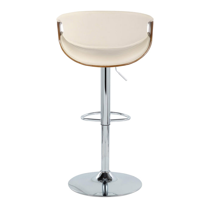 Symphony - Mid Century Modern Adjustable Barstool With Swivel With Oval Footrest (Set of 2)