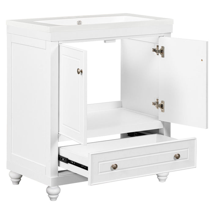 Bathroom Vanity With Sink, Combo, Cabinet With Doors And Drawer, Solid Frame And MDF Board