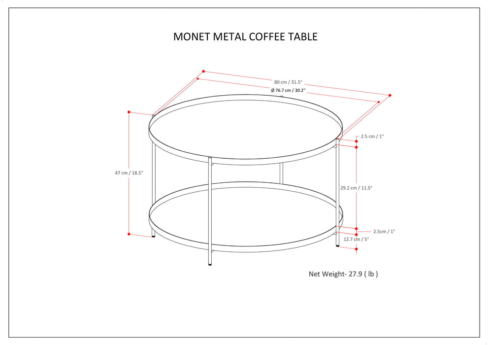 Monet - Metal Coffee Table - Black