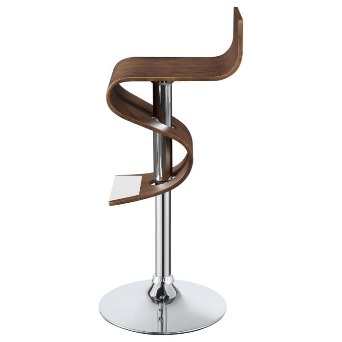 Covina - Adjustable Bar Stool - Walnut And Chrome