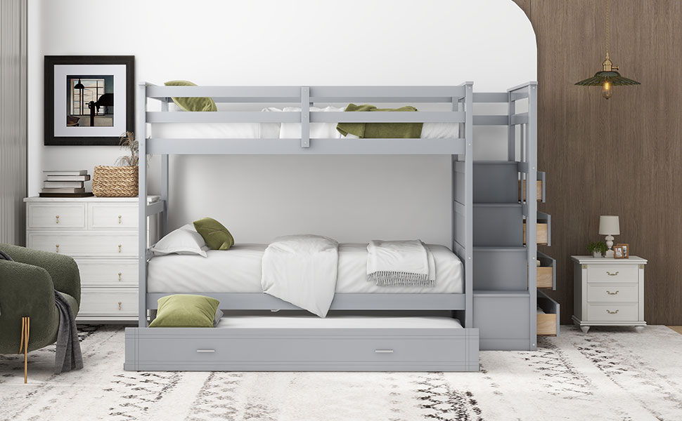 Bunk Bed With Trundle And Staircase