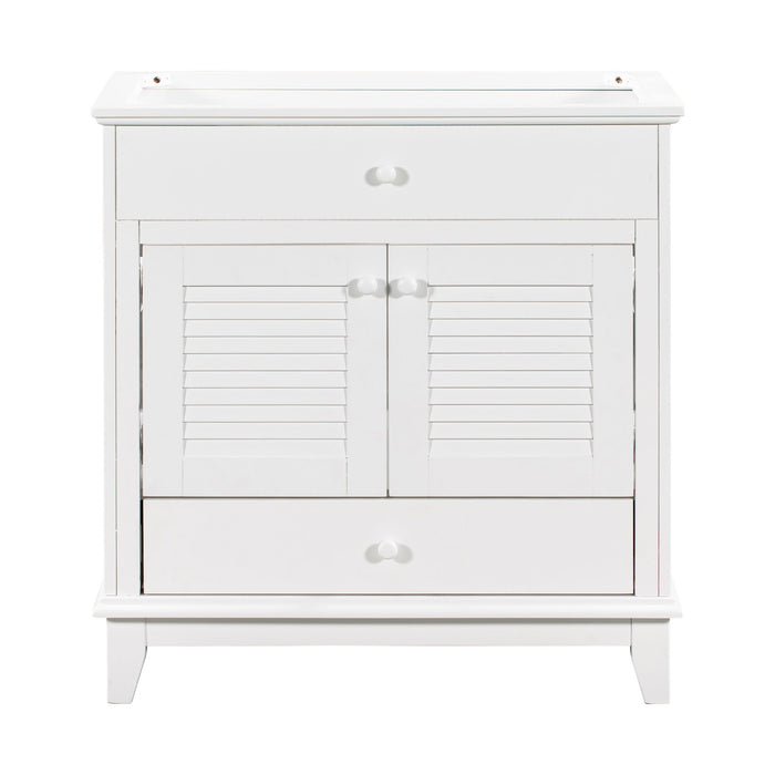 Bathroom Vanity Base Without Sink, Bathroom Cabinet With Two Doors And One Drawer - White