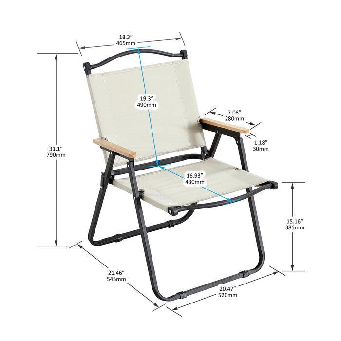 Folding Outdoor Chair For Indoor, Outdoor Camping, Picnics, Beach, Backyard, Bbq, Party, Patio