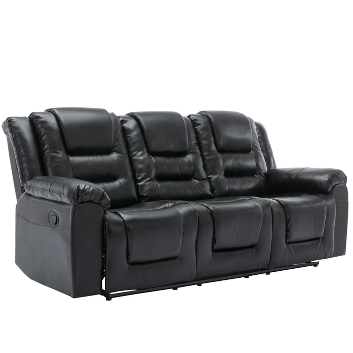 Home Theater Recliner Set Manual Recliner Chair With Wide Armrest, Two Built-In Cup Holders For Living Room