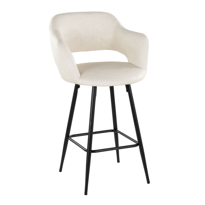 Margarite - Contemporary Fixed Height Counter Stool With Square Footrest (Set of 2)