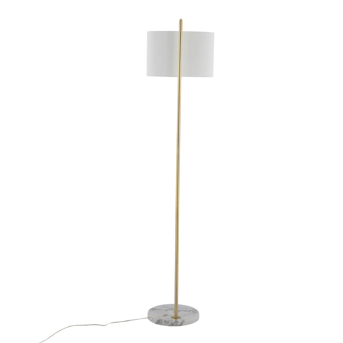 Fran - Contemporary Floor Lamp - Gold / White