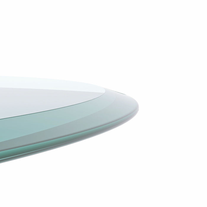 Round Tempered Glass Table Top Glass Thick Beveled Polished Edge