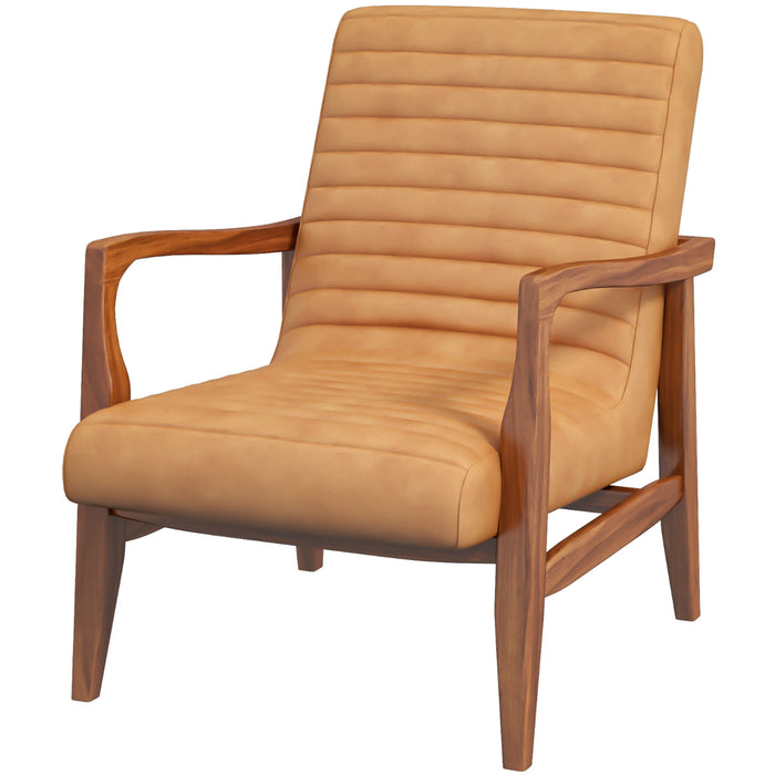 Micah - Genuine Leather Accent Chair - Tan