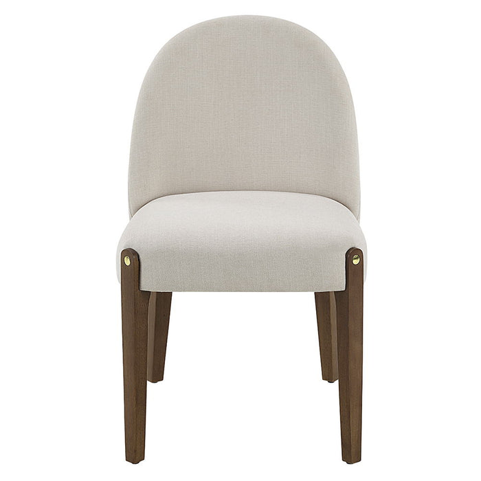 Gamarya - Side Chair (Set of 2) - White Fabric & Oak