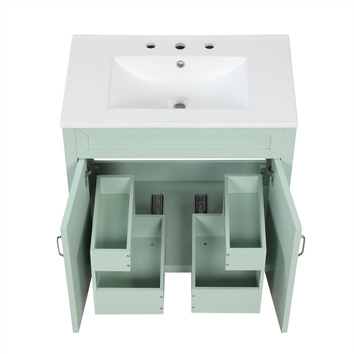 Bathroom Vanity With Sink, Combo, Cabinet With Doors And Drawer, Solid Frame And MDF Board