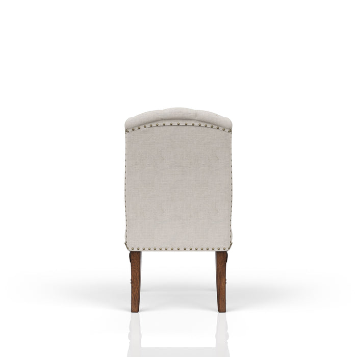 Upholstered Wing Host Chair - Light Gray