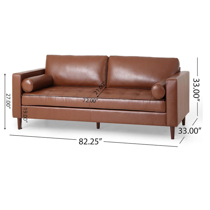 Modern Comfy 3 Seat Sofa With Wooden Legs, For Living Room And Study