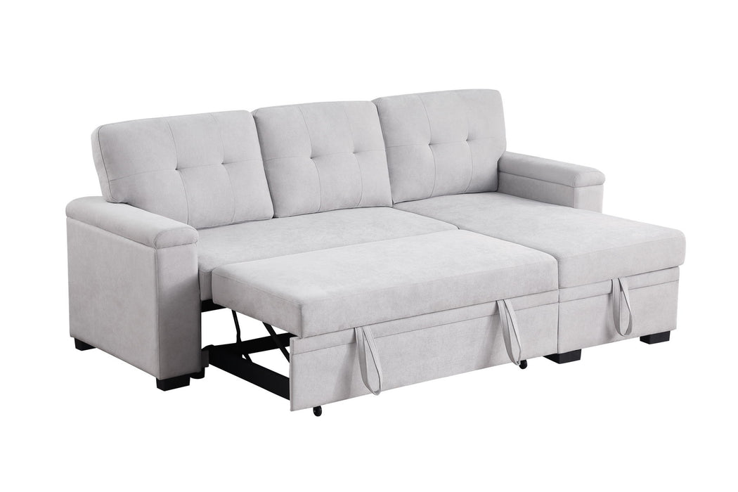 Lucca II  - 84.5"W Reversible Sleeper Sectional Sofa with Storage Chaise