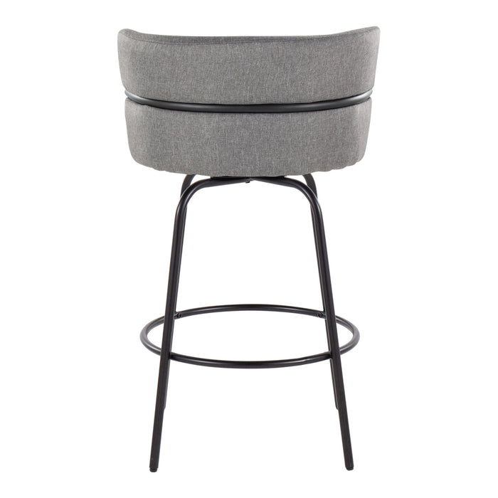 Cinch - Contemporary Fixed Height Counter Stool With Swivel And Round Footrest (Set of 2)